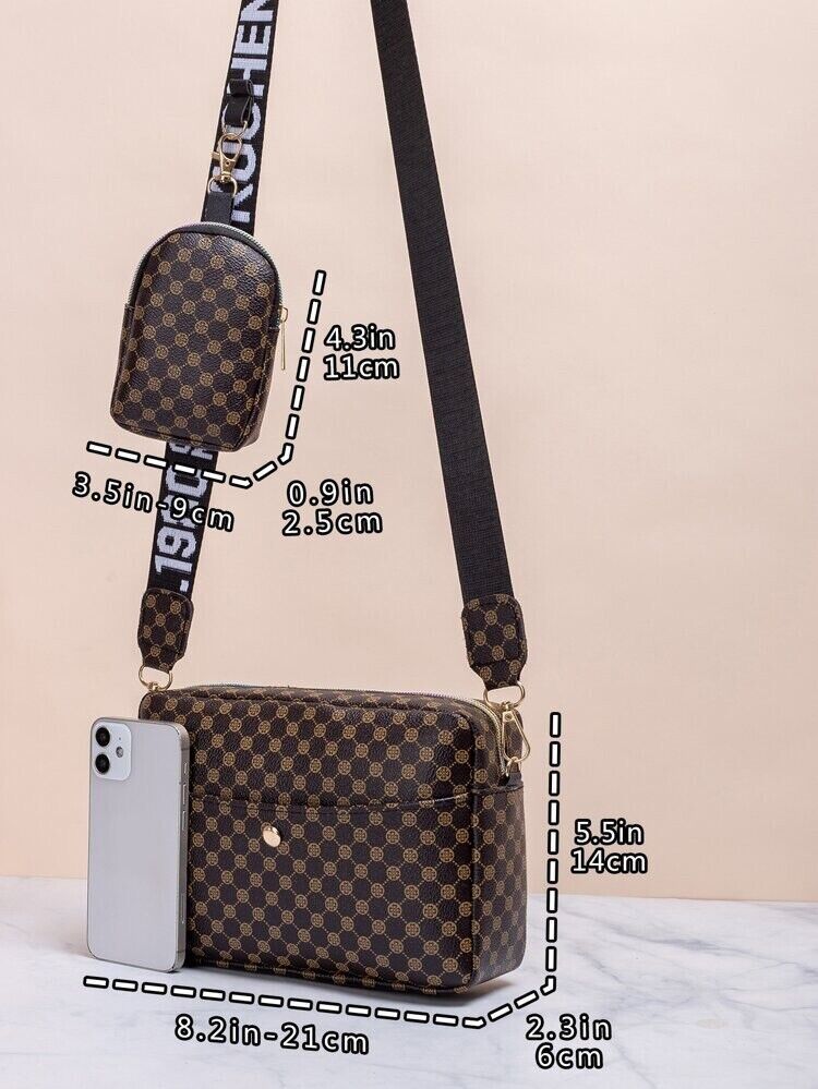 Wide Strap Crossbody Bag with Purse / 216 – Shera Fashion Online Shop