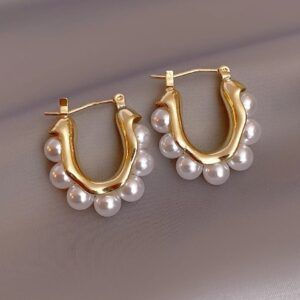 Hoop Pearl Earrings/ 336